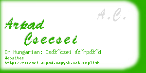 arpad csecsei business card